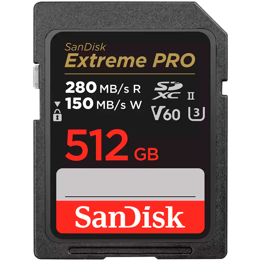 SD карта SanDisk Extreme PRO, 512GB SDXC V60 UHS-II 280/150MB/s - SDSDXEP-512G-GN4IN - 1