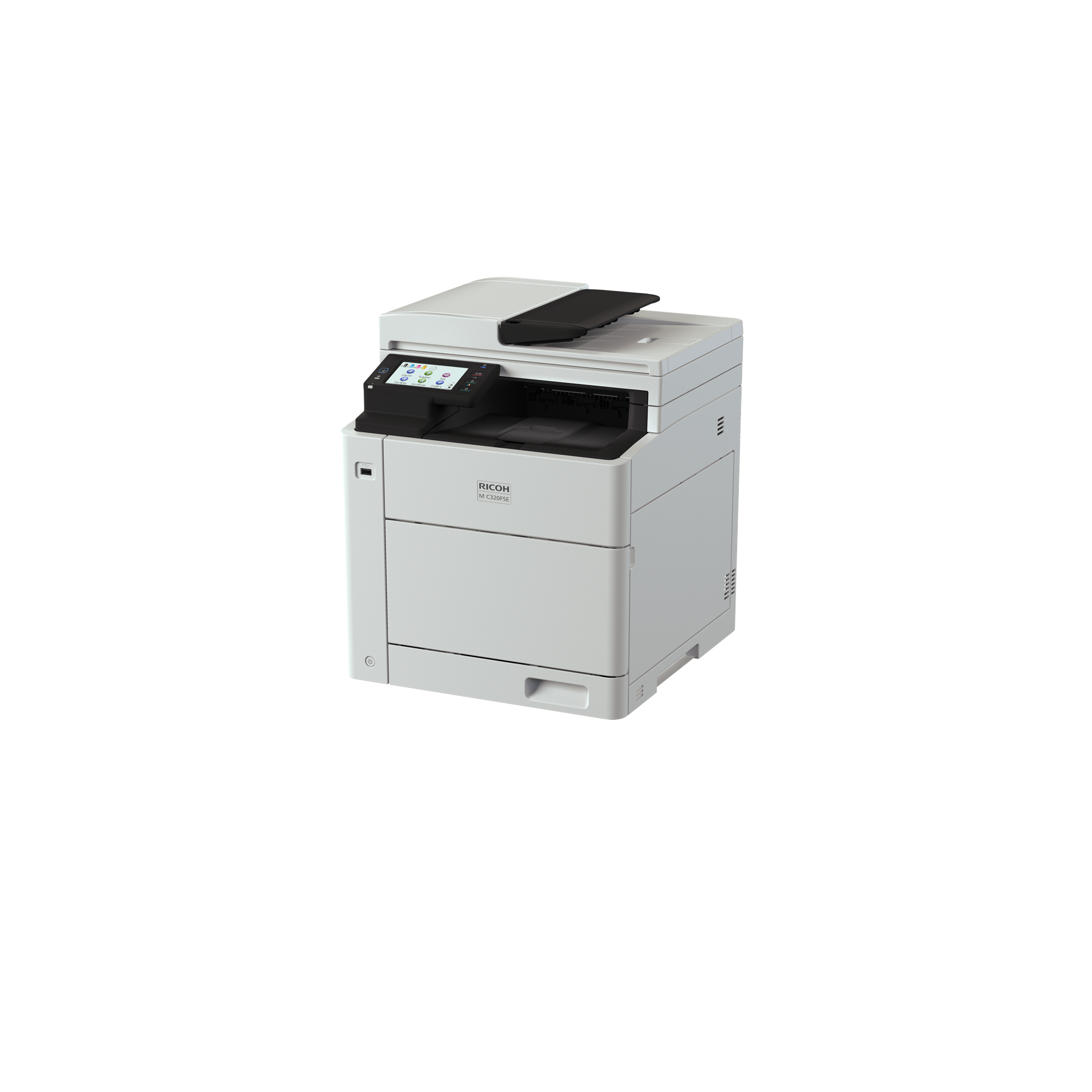 Мултифункционален принтер RICOH MFC C320FSE, 32 стр/мин цветно, SPDF/50стр/, LAN, Bluetooth, 4.3" сензорен дисплей - RICOH-MFC-MC320FSE - 1