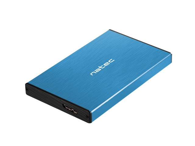 Външна кутия за твърд диск NATEC Rhino Go, 2.5" SATA, USB 3.0, Aluminum, Синя - NKZ-1280 - 1