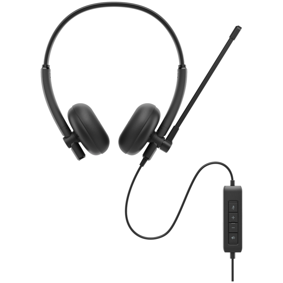 Слушалки Dell WH125, USB-A, черни - 520-BBLV - 2