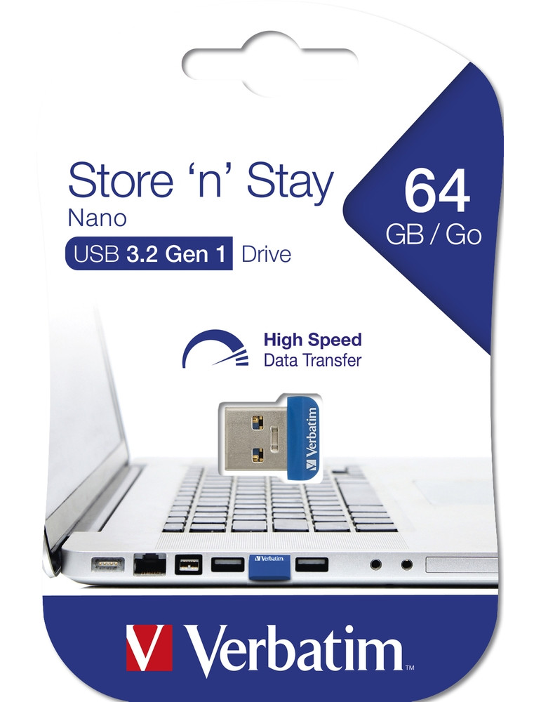 USB памет Verbatim Nano Store 'N' Stay, 64GB USB 3.0 - 98711 - 3
