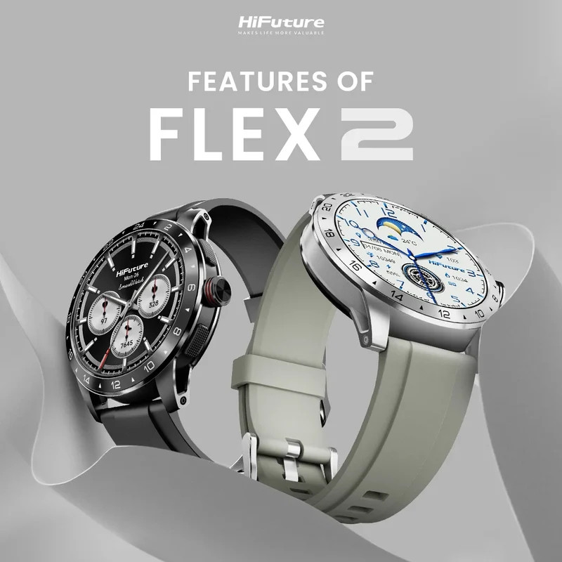 Часовник HiFuture Flex 2, 1.39" FHD AMOLED 360x360, Bluetooth 5.2, IP68 - 6972576181879 - 2