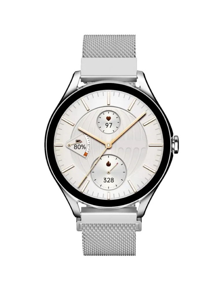 Смарт часовник HiFuture Aura2 Silver, 1.32" AMOLED 466x466, Realtek 8773EWE-VP, 256MB, iOS 9.0+/Android 4.4+ - 6972576182531 - 1