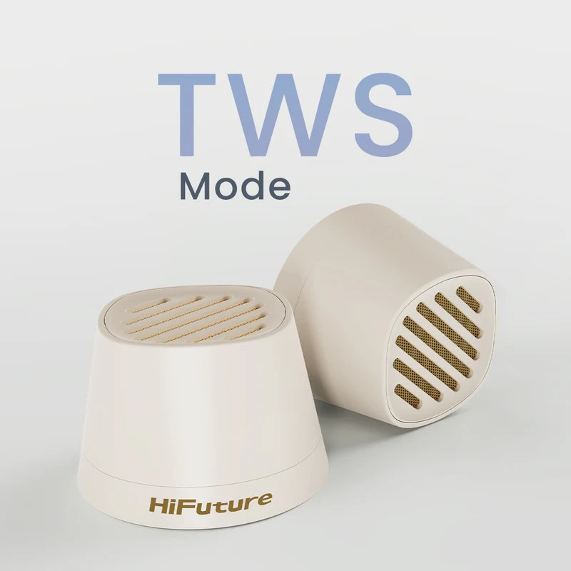 Bluetooth Тонколонка HiFuture Mega S, 5W, Bluetooth 5.4, MagSafe, 10 часа аудиономия, IPX4, Latte - 6972576182241 - 3