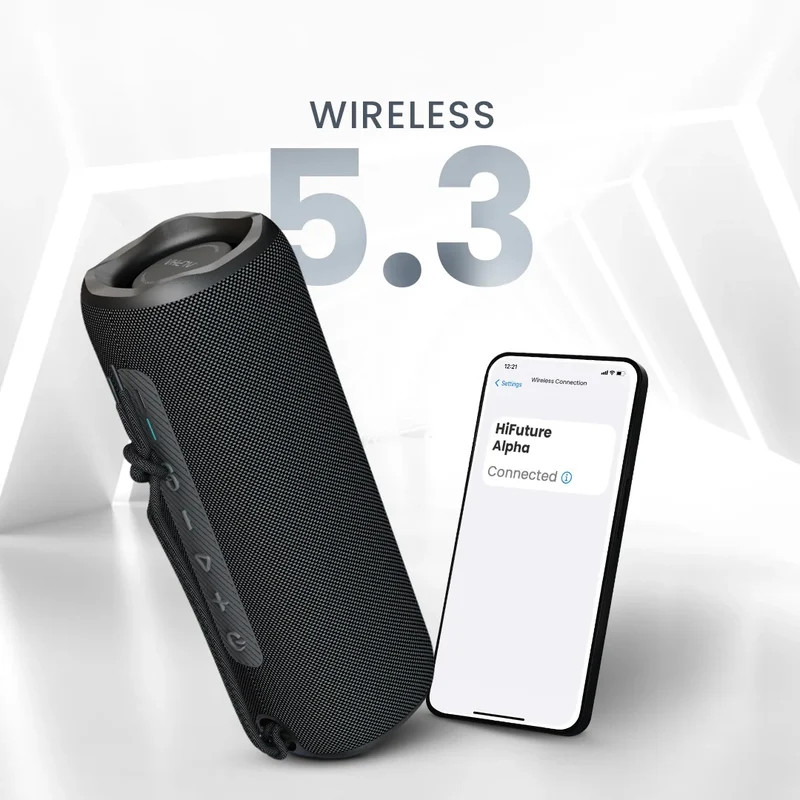 Bluetooth тонколона HiFuture Alpha Black, 20W, IPX7, 12 часа батерия - 6972576181541 - 2