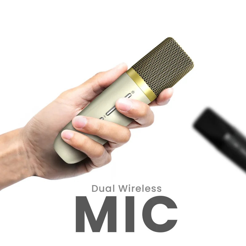 Портативна Bluetooth тонколона HiFuture Vocalist100, 20W, Karaoke, 2x безжични микрофона, 4000mAh батерия, RGB, Bluetooth 5.3, IPX4 - 6972576181732 - 4