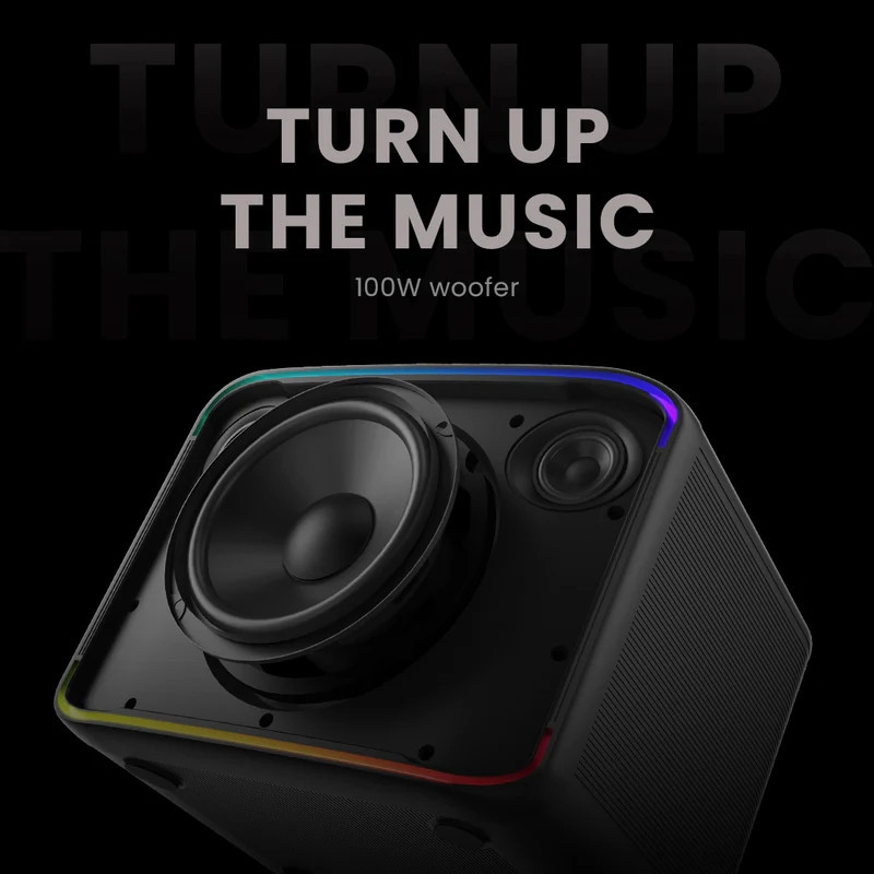 Bluetooth Тонколонка HiFuture Event Horizon Black, 100W, Bluetooth 5.3, IPX4, RGB Light, TWS Mode - 6972576182159 - 4