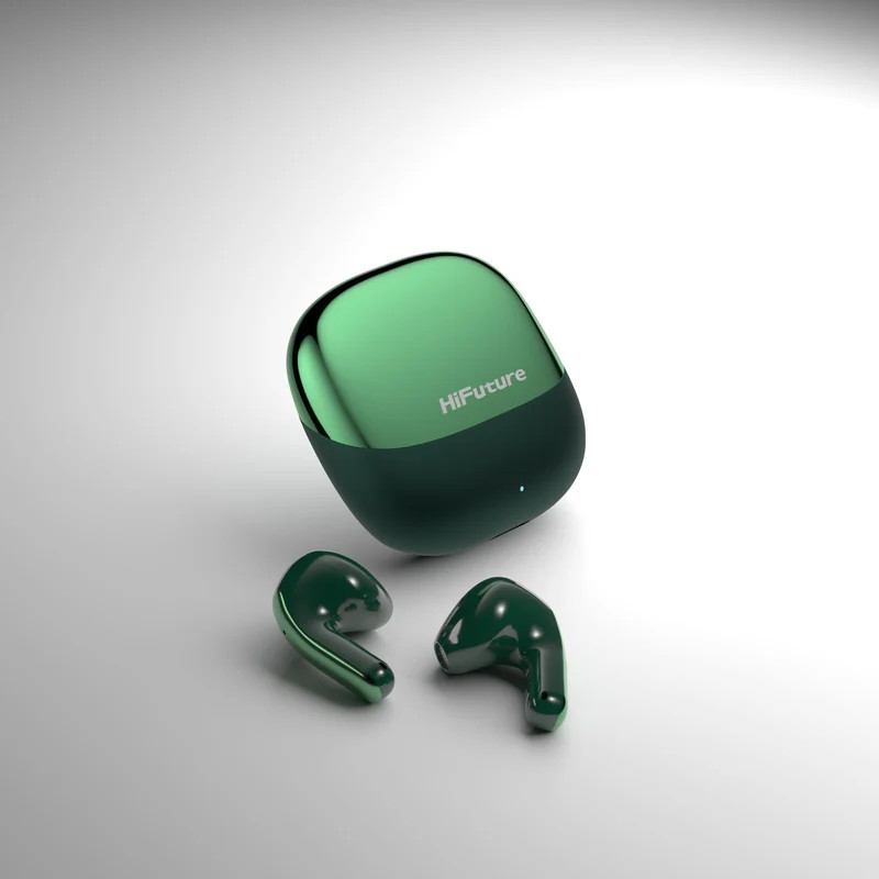 		Bluetooth/Безжични слушалки HiFuture ChromeBuds Green, 6 часа работа на батерия, IPX5, Ultra Bass, 30 часа комбинирана автономност - 6972576182715 - 2