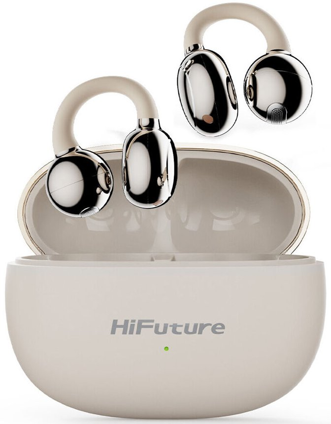 Bluetooth/Безжични слушалки HiFuture FlexClip, Champagne Gold, Bluetooth 5.4, 30 часа работа, IPX5 - 6972576181961 - 1