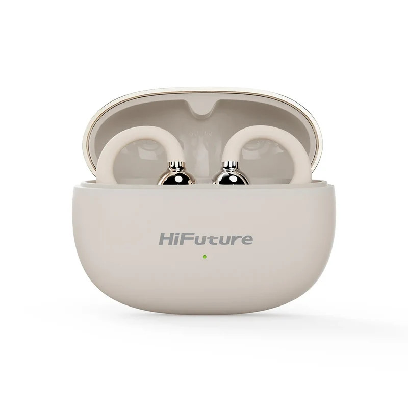 Bluetooth/Безжични слушалки HiFuture FlexClip, Champagne Gold, Bluetooth 5.4, 30 часа работа, IPX5 - 6972576181961 - 2