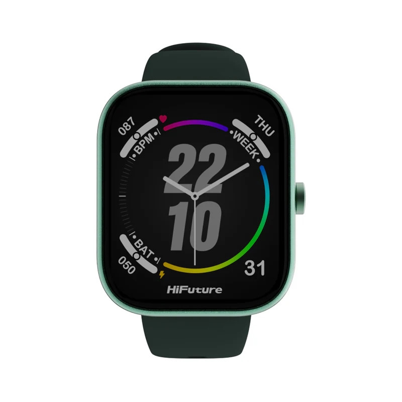 Смарт часовник HiFuture Lume Dark Green, 1.85" IPS сензорен дисплей, Dual Core, Bluetooth 5.3, 128MB памет, до 7 дни работа - 6972576182333 - 1
