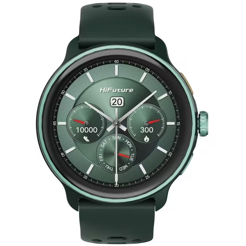 Смарт часовник HiFuture Vela, 1.43" AMOLED 466x466, Dual Core, Bluetooth 5.3, 400mAh, Dark Green - 6972576182395 - 1