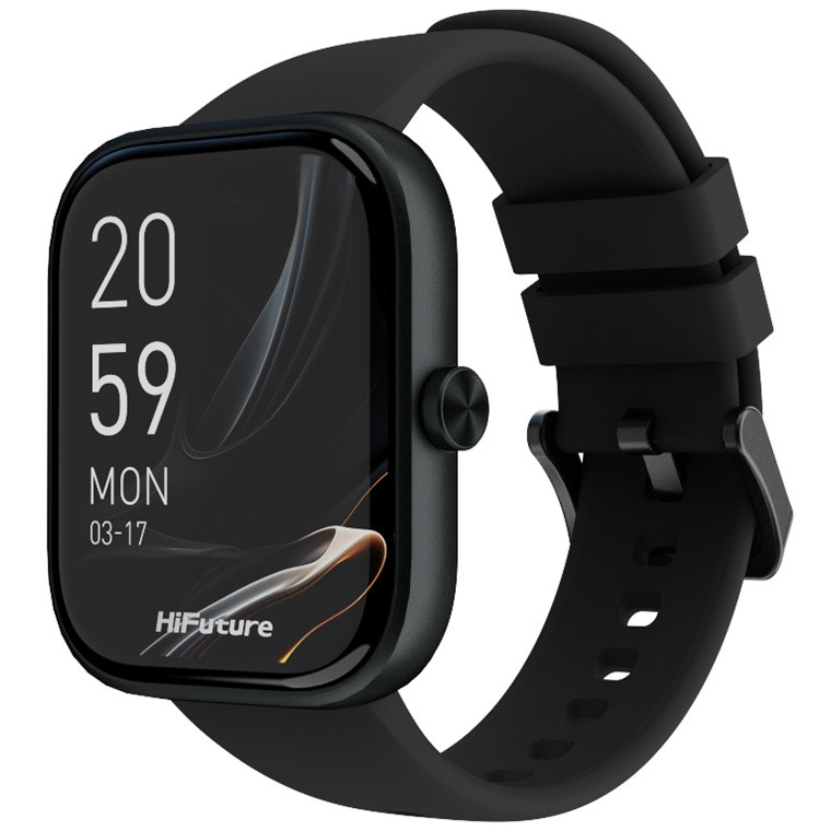 Смарт часовник HiFuture Lume Black, 1.85" IPS, Dual Core, 128MB, Bluetooth 5.3 - 6972576182302 - 2