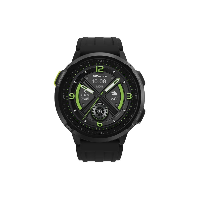 Смарт часовник HiFuture MIX3 Black, 1.43" AMOLED 466x466, Dual Core ATS3085L, 256MB, Bluetooth 5.3, 500mAh - 6972576182494 - 2