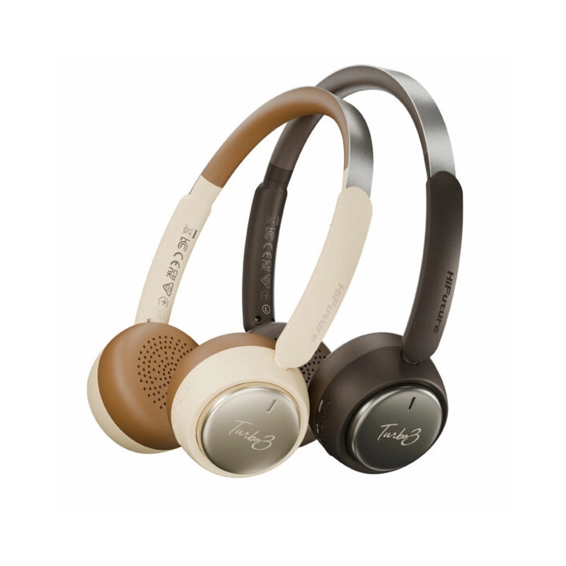 Слушалки HiFuture TURBO3, Bluetooth, USB Type-C, Adaptive Noise Cancelling, Brown - 6972576183125 - 4
