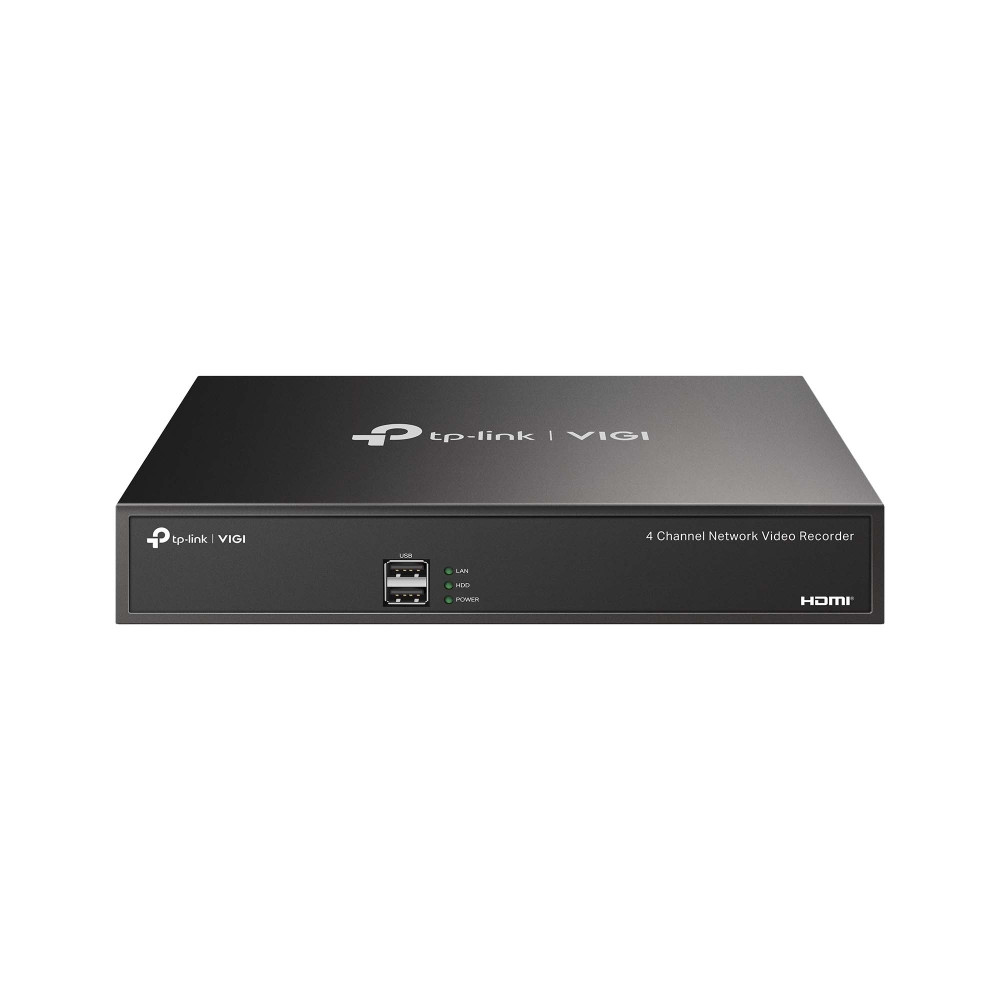 NVR TP-Link VIGI NVR1004H, 4-канален, RJ-45 10/100 Base-T, DC 12V/1.5A, до 10TB HDD - 1