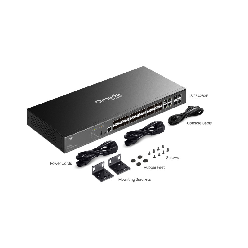 Управляван комутатор TP-LINK Omada SG5428XF, 24-портов SFP с 4× 10G порта - 3