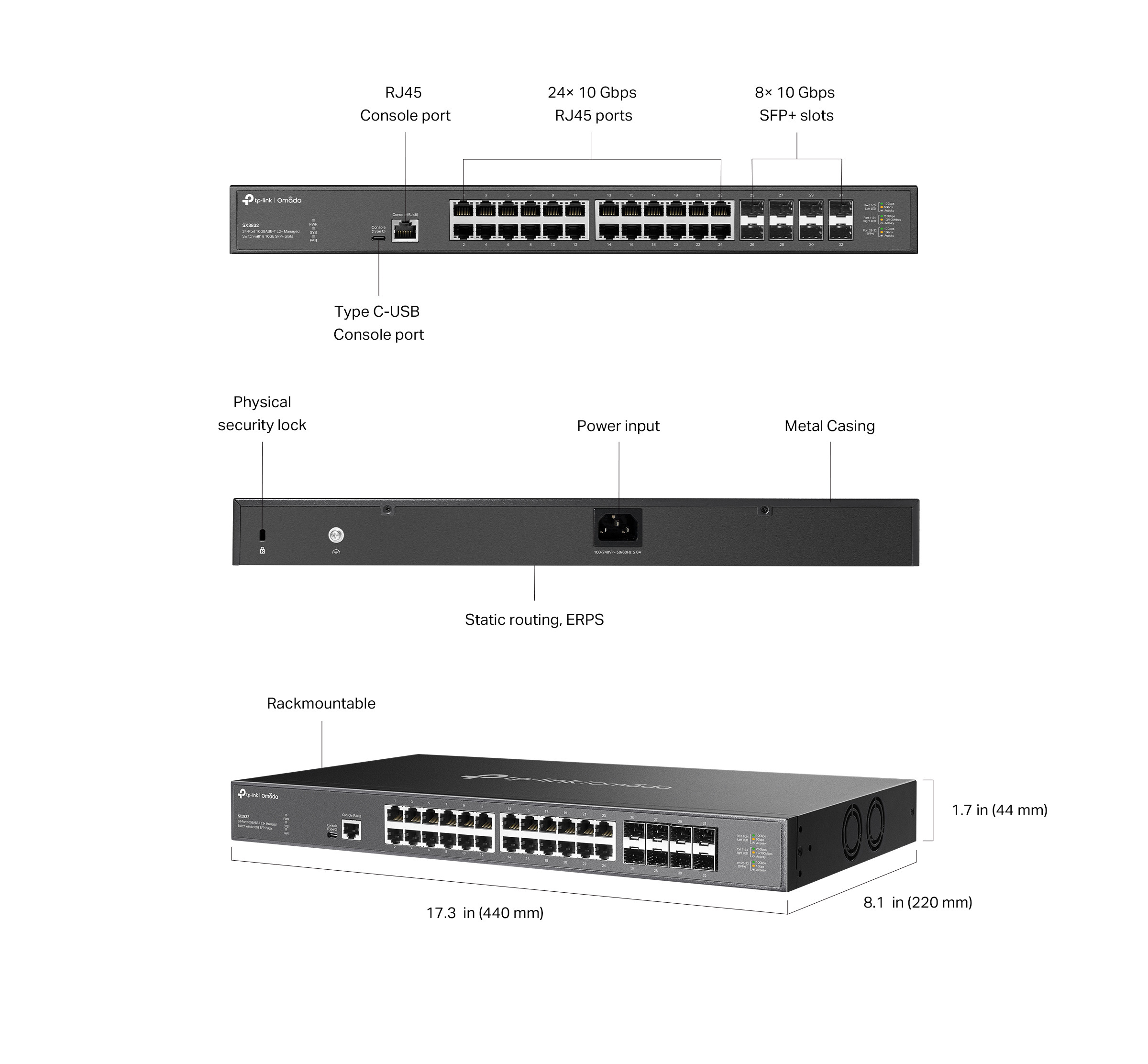Управляем комутатор TP-Link Omada SX3832, 24×10G RJ45 + 8×10GE SFP+, L2+ управление - 10