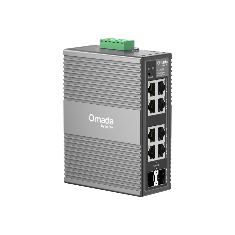 Управляем комутатор TP-Link Omada IES208G, 8-портов Gigabit, DIN-rail монтаж, redundant DC захранване - 1