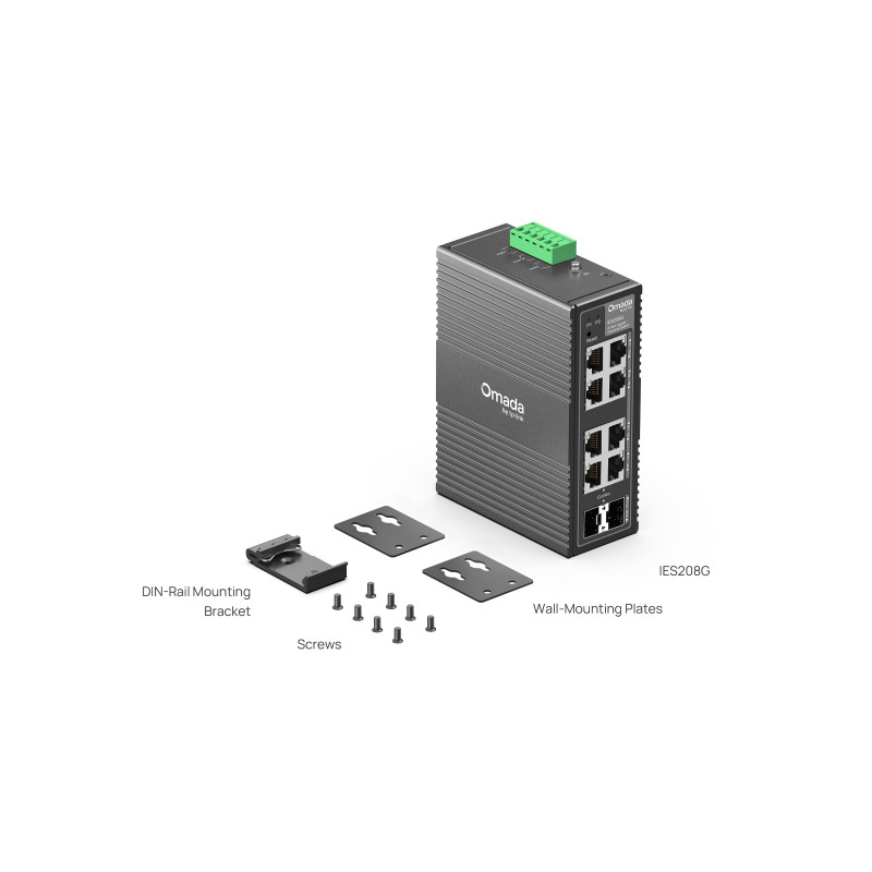 Управляем комутатор TP-Link Omada IES208G, 8-портов Gigabit, DIN-rail монтаж, redundant DC захранване - 6