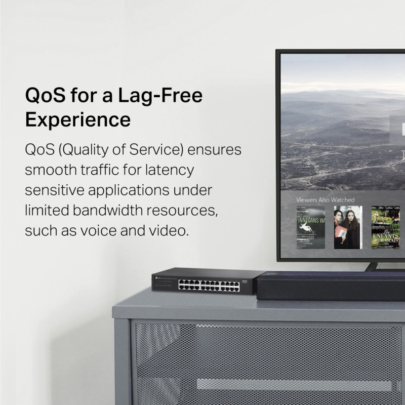 Мрежов комутатор TP-Link LS1024G, 24 порта Gigabit Ethernet - 8