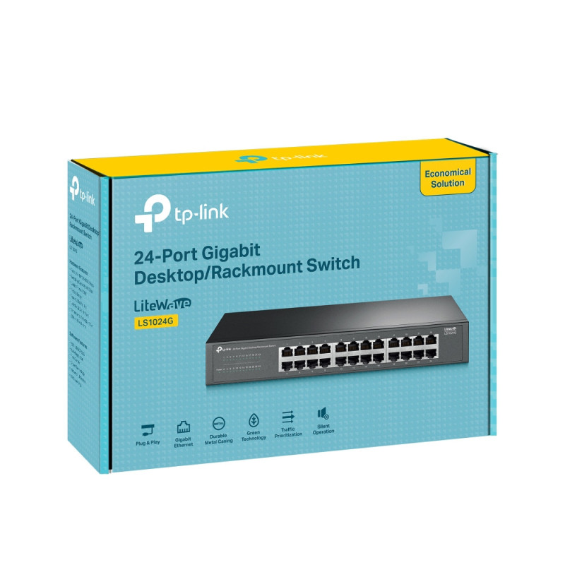 Мрежов комутатор TP-Link LS1024G, 24 порта Gigabit Ethernet - 12