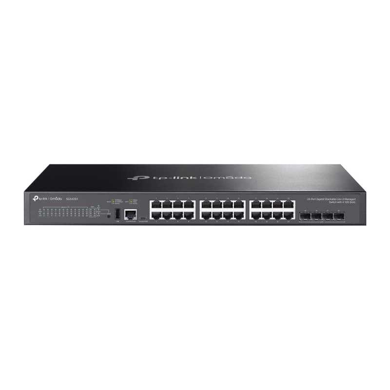 Мрежов комутатор TP-LINK Omada SG5428X, 24×1Gbps RJ45 + 4×10G SFP+, L3 управляем, 128Gbps - 1