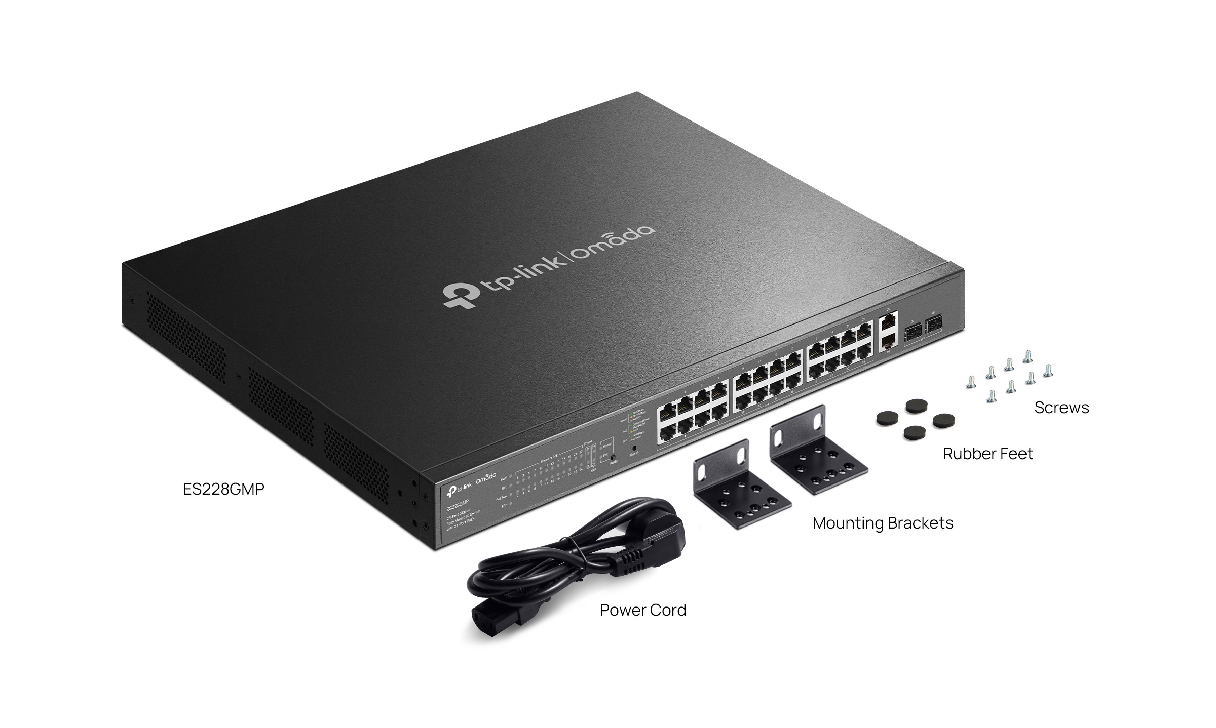Мрежов комутатор TP-LINK Omada ES228GMP, 28 порта, 24× PoE+, Gigabit Ethernet - 3