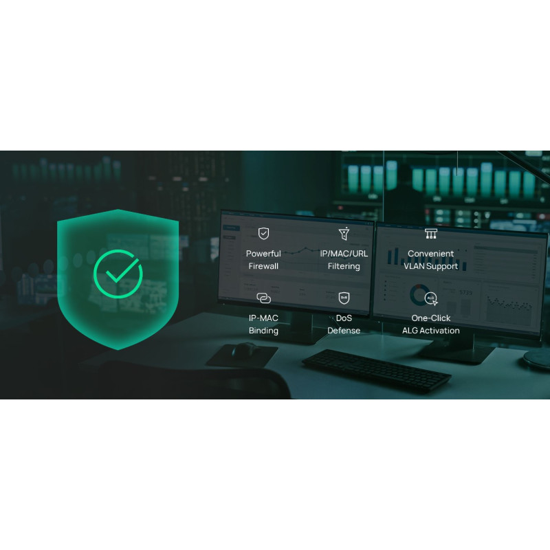 Мрежов рутер TP-LINK Omada ER605W, Wi-Fi AC1200, 4× Gigabit LAN, 2× Gigabit WAN - 8