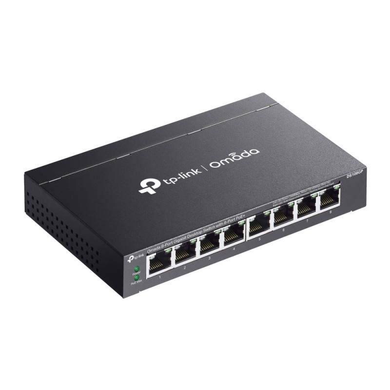 Комутатор TP-Link Omada DS108GP, 8 портa 10/100/1000 Mbps, PoE+, 16 Gbps - 5