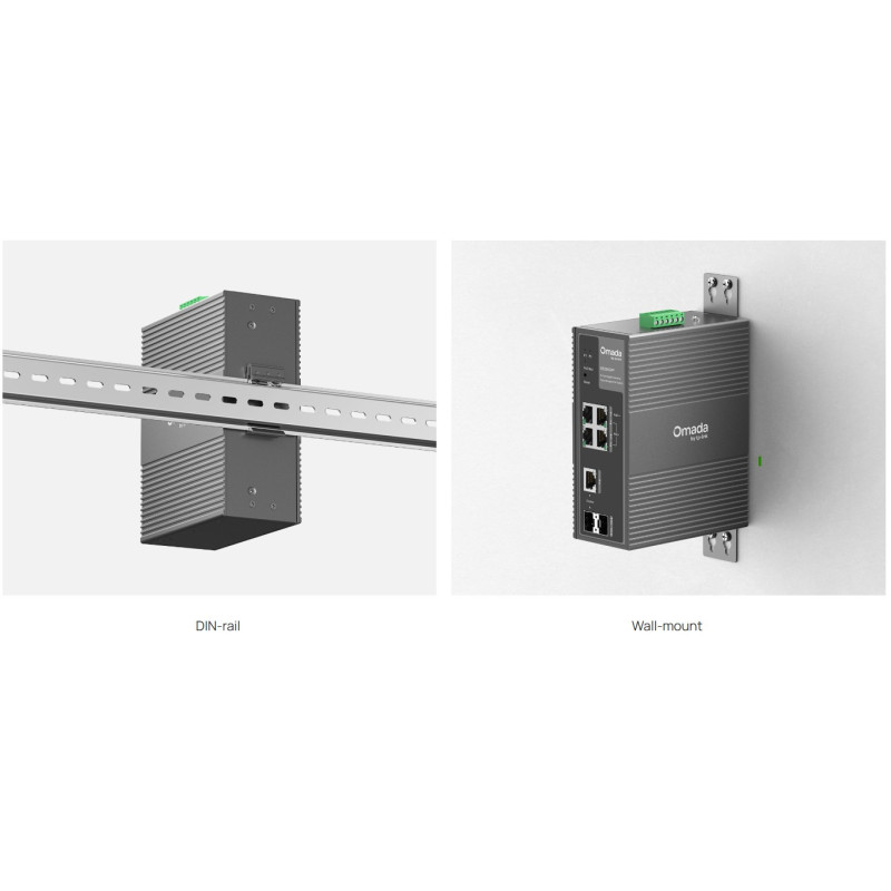 Индустриален управляем комутатор TP-Link Omada IES206GPP, 6 портов гигабитов, 3× PoE+ и 1× PoE++, DIN-rail монтаж - 10