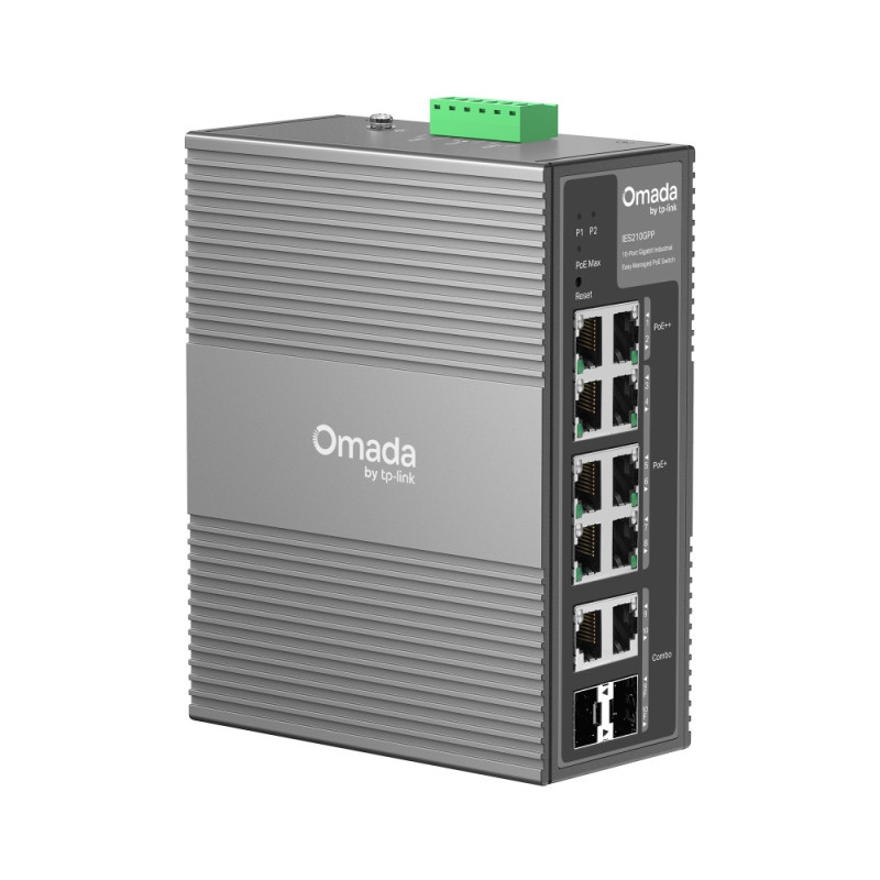 Мрежов комутатор TP-Link Omada IES210GPP, 10 портов Gigabit, 6 PoE+ и 2 PoE++ порта  - 3