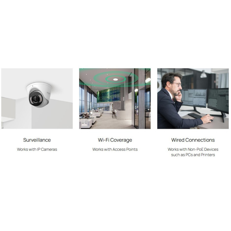 Мрежов комутатор TP-Link Omada ES208GP, 8× Gigabit PoE+ портa, Easy Managed - 6
