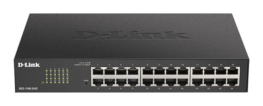 Суич D-Link DGS-1100-24V2, 24 портов Gigabit Smart управляем -DGS-1100-24V2/E - 1