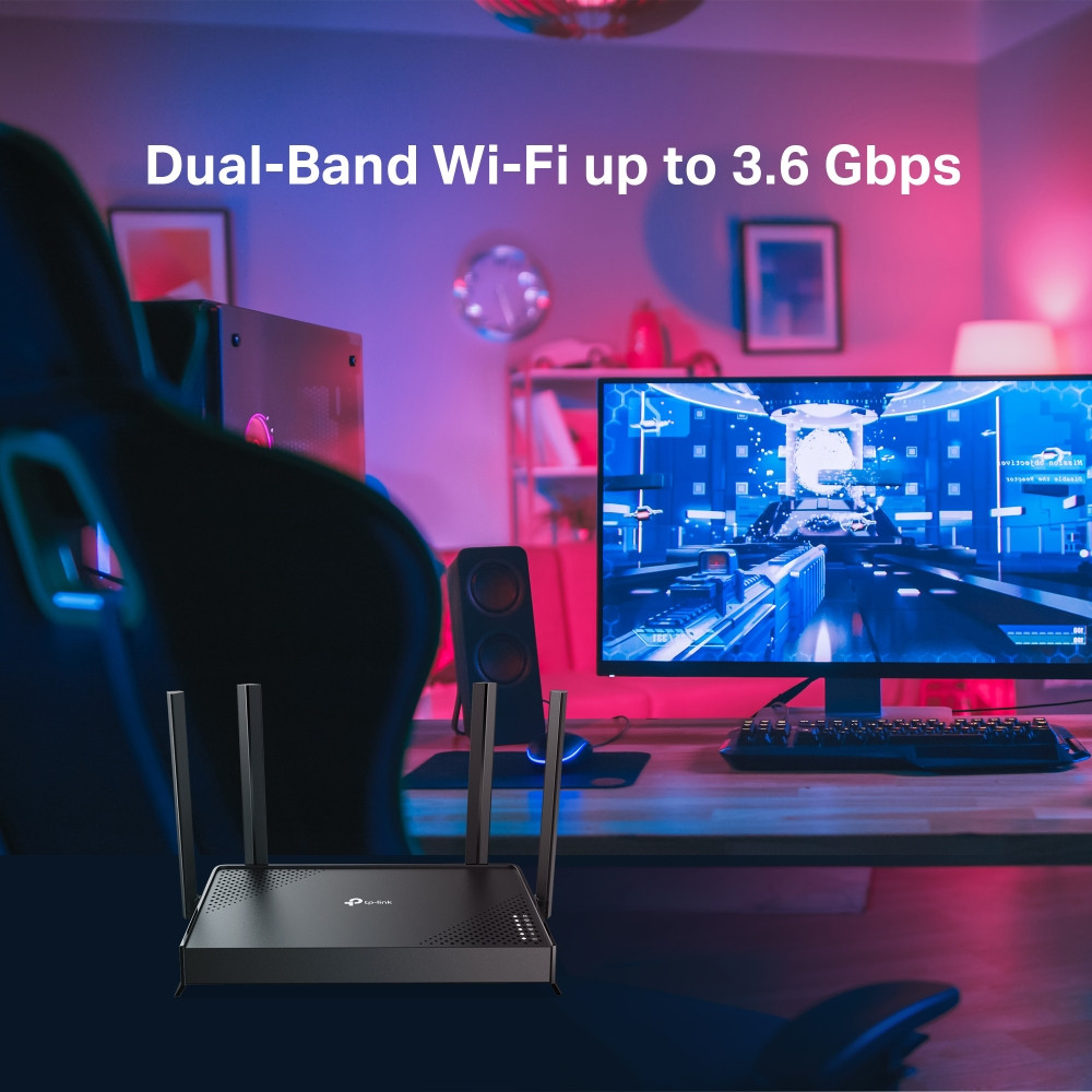 Wi-Fi 7 рутер TP-LINK Archer BE220, BE3600, 2.4 GHz 688 Mbps, 4x 1Gbps LAN, Desktop - 2