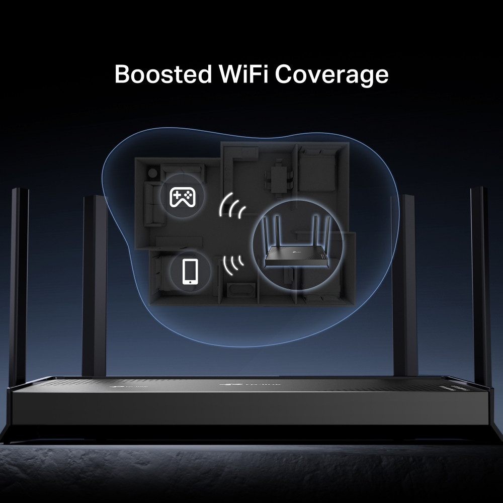 Wi-Fi 7 рутер TP-LINK Archer BE220, BE3600, 2.4 GHz 688 Mbps, 4x 1Gbps LAN, Desktop - 5