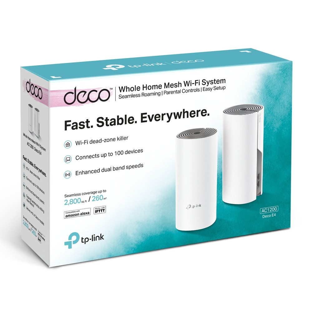 Безжична Mesh Wi-Fi система TP-Link Deco E4 AC1200, 2-pack - Deco E4(2-pack) - 3