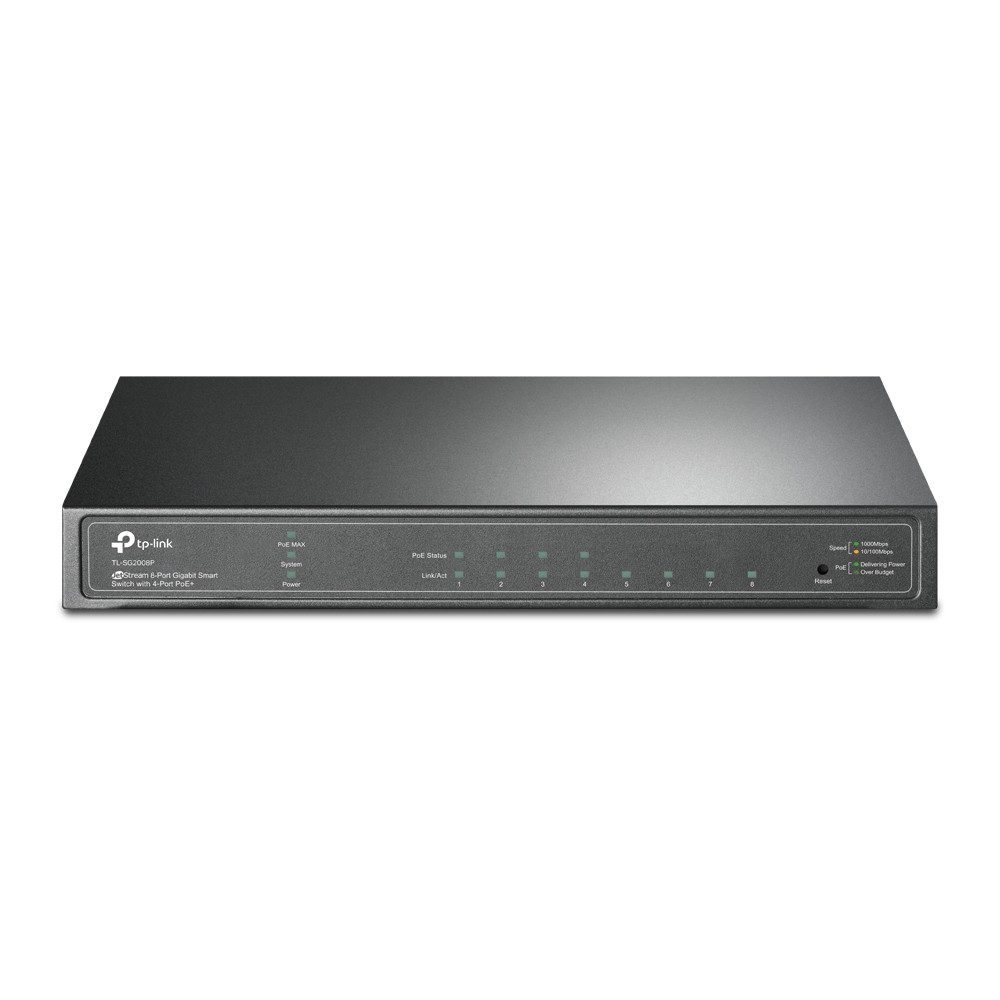 8-портов JetStream Gigabit Smart комутатор TP-Link TL-SG2008P с 4 PoE порта - 1