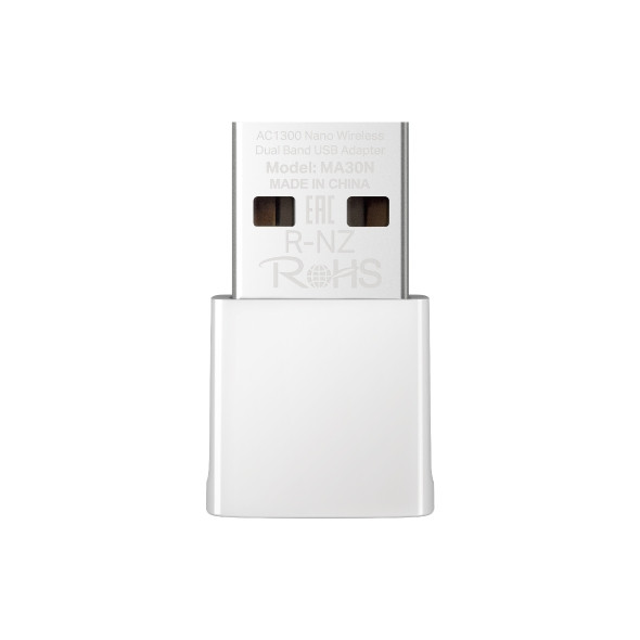 Безжичен адаптер Mercusys MA30N, AC1300 2-лентов, USB 2.0 - 1