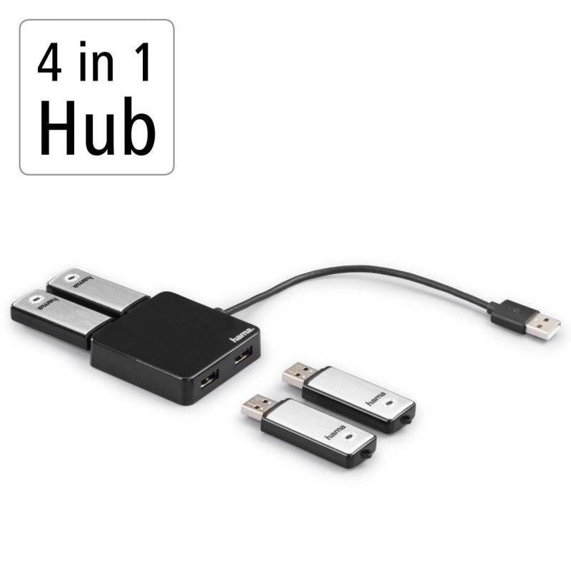 USB хъб HAMA, 4 портов USB 2.0 - HAMA-200121 - 3