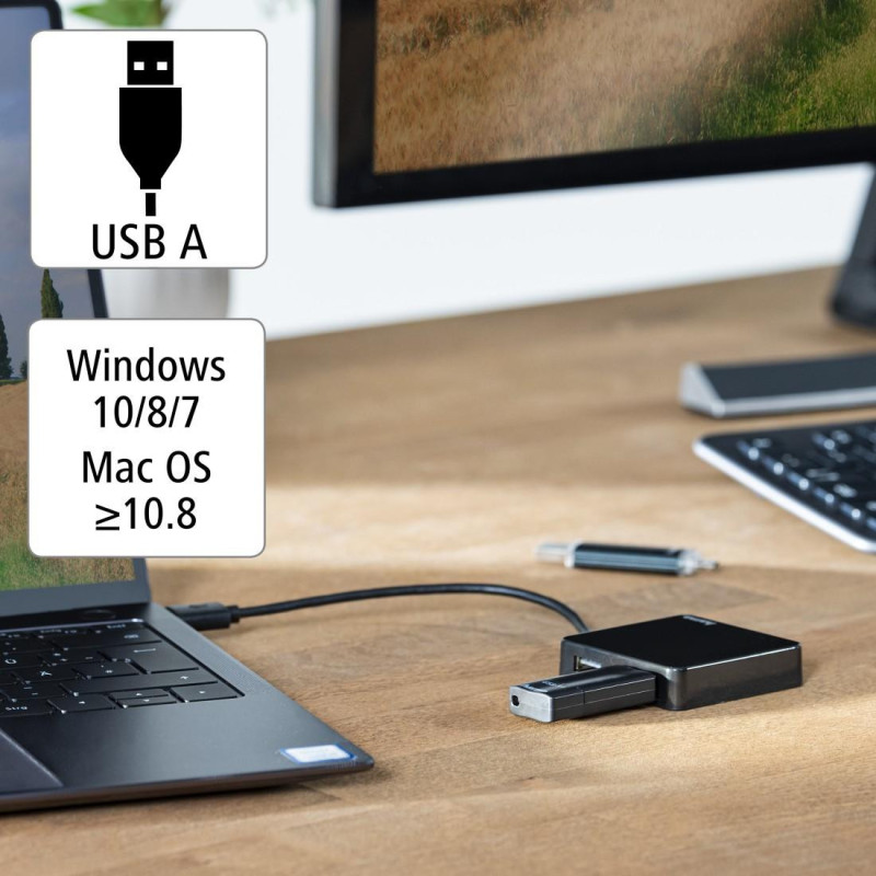 USB хъб HAMA, 4 портов USB 2.0 - HAMA-200121 - 4