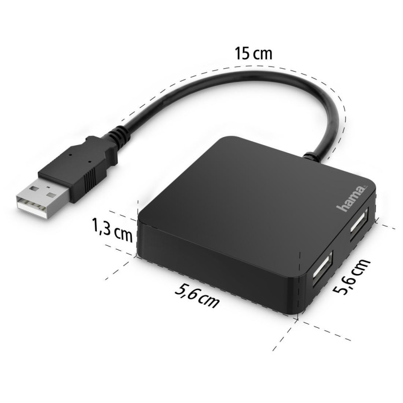 USB хъб HAMA, 4 портов USB 2.0 - HAMA-200121 - 5