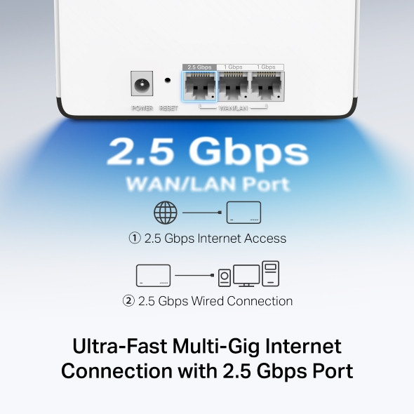 Безжична Wi-Fi 6 Mesh система Mercusys Halo H85X (3-pack), AX3000, 2.4 GHz 574 Mbps, Desktop - 5