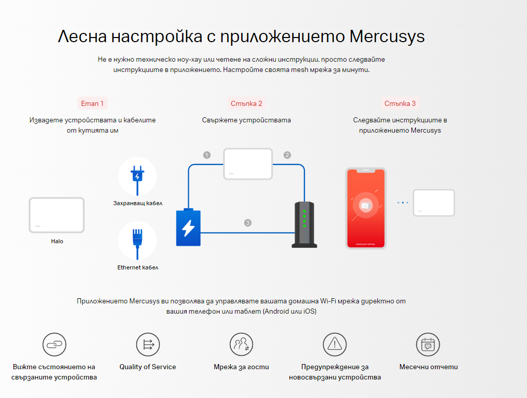 Безжична Wi-Fi 6 Mesh система Mercusys Halo H90X, AX6000, 2.4GHz 1148Mbps + 5GHz, 3-pack - 7