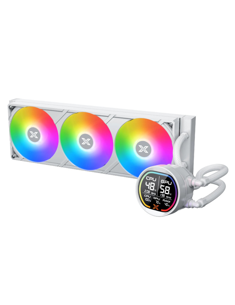 Водно охлаждане за процесор Xigmatek LK Pro 360 Digital Arctic, 360mm, 2.7" LCD дисплей - EN47411 - 2
