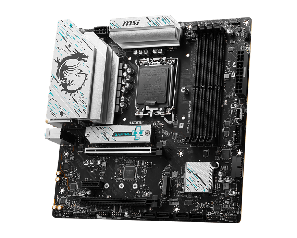 Дънна платка MSI B760M Gaming Plus WiFi, Intel B760, 4xDDR5, 4xSATA3, 2xM.2, 2xDP, 2xPCIEx16, WiFi 6E - 911-7D99-060 - 3