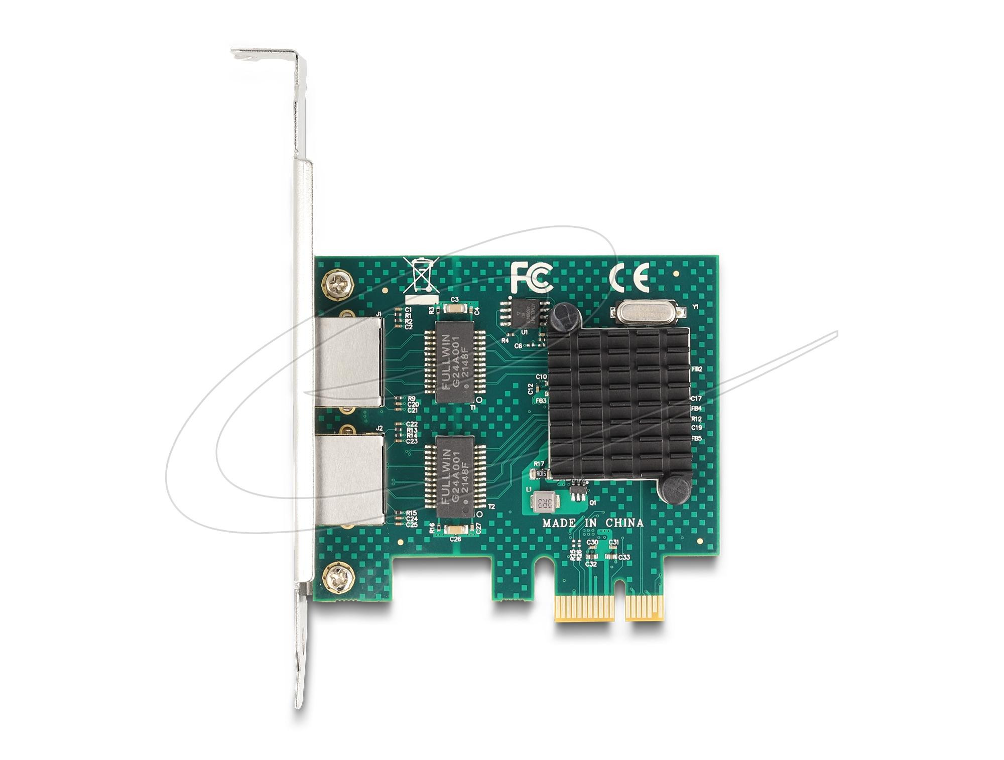 Мрежова карта DeLock, 2x Gigabit LAN RJ-45, PCI Express x1 - DELOCK-88205 - 4