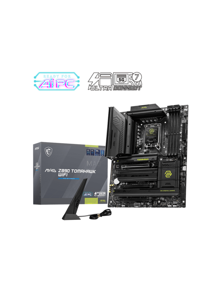 Дънна платка MSI MAG Z890 TOMAHAWK WIFI, LGA1851, 4x DDR5, 4x SATA3, 4x M.2, WiFi 7 - 911-7E32-003 - 1