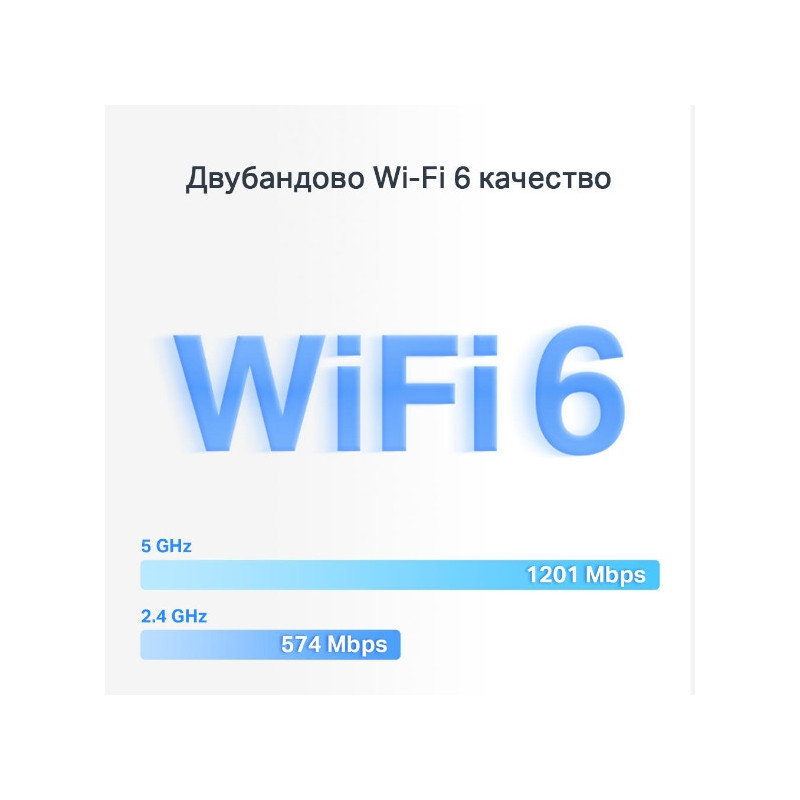 Безжична Wi-Fi 6 Mesh система Mercusys Halo H70X(2-pack), AX1800 - 4