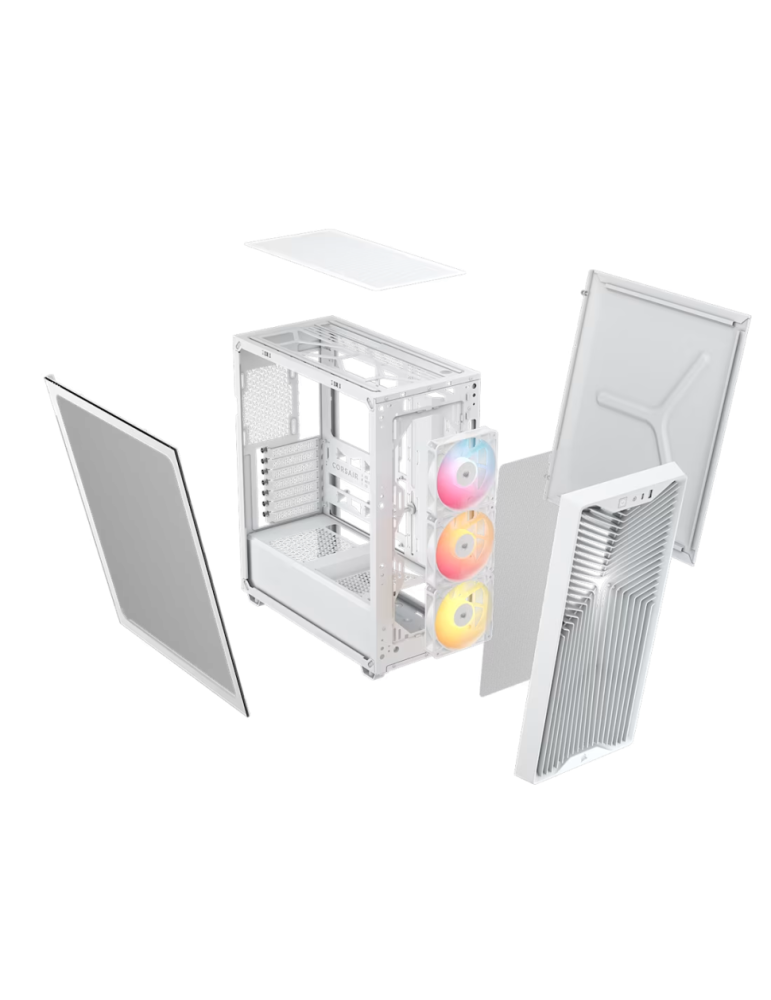 Кутия за компютър Corsair 3200D RS ARGB, Middle Tower, ATX/Micro ATX/Mini ITX, Бял - CC-9011345-WW - 3